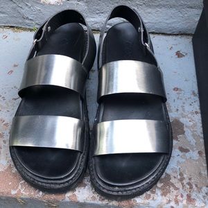 COS Silver Leather Sandals
